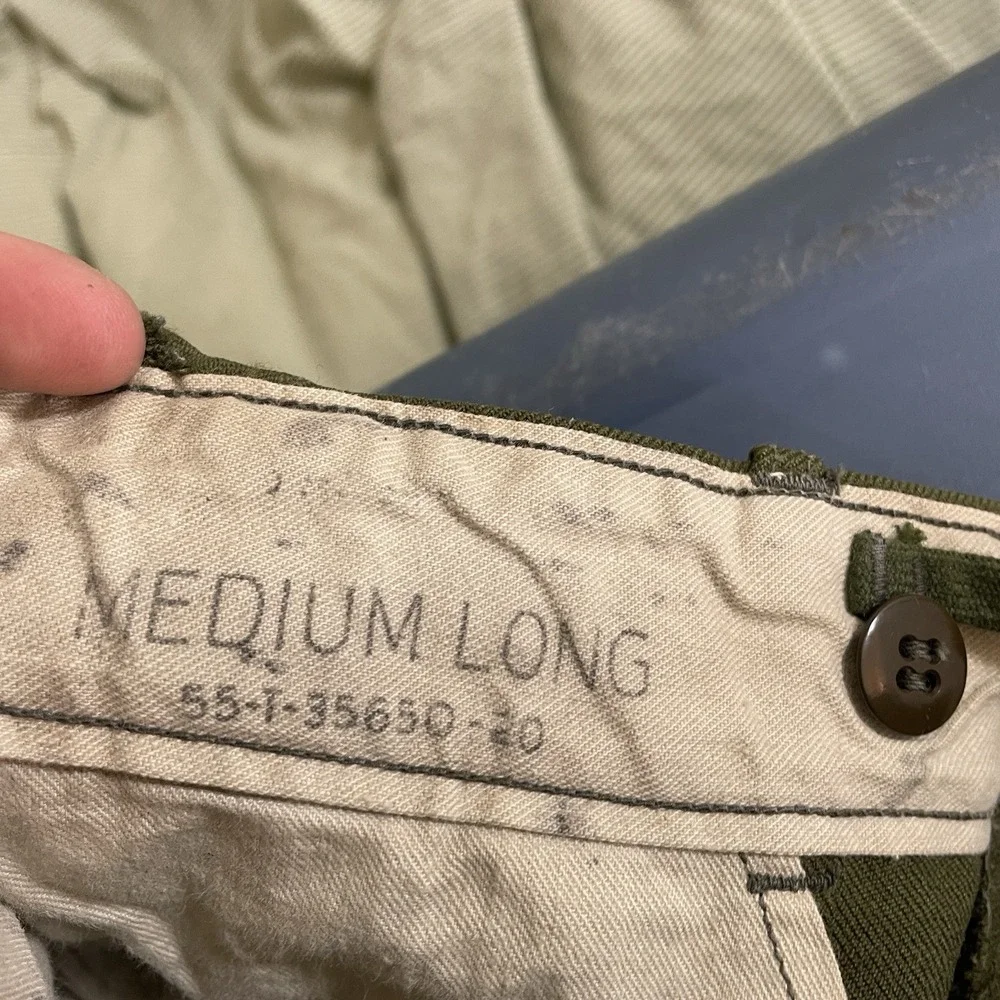 Vtg Korean War Pants Medium Long M-1951 Army Field Trouser Wool OG-108 32x33 Men